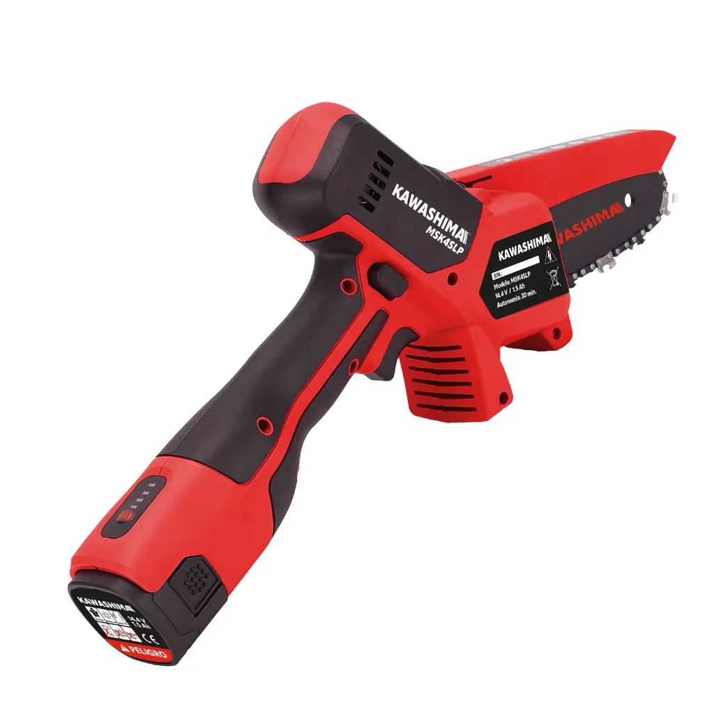 Mini Motosierra Inalámbrica de 4", batería 1.5ah, cargador Single Line, estuche plástico.